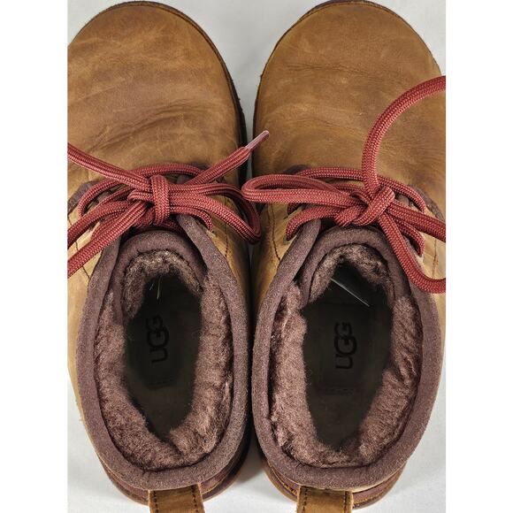 UGG YOUTH NEUMEL II BROWN WATERPROOF PLUSH MID-TOP CHUKKA BOOTS US SIZE 3 - Picture 9 of 11